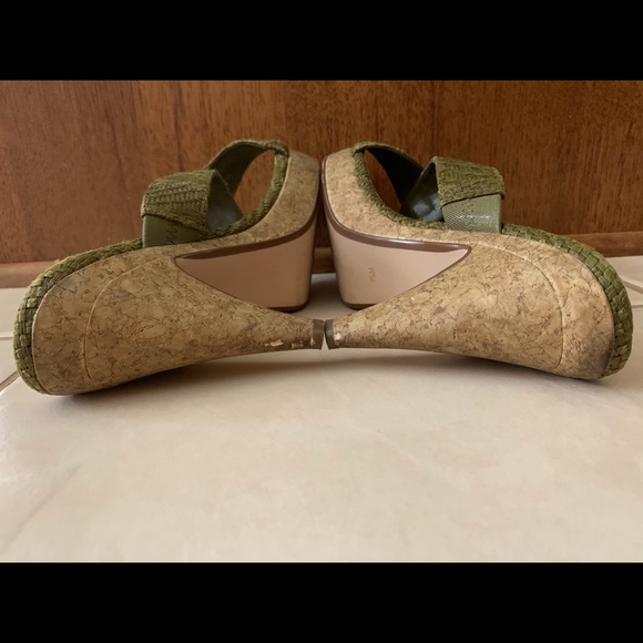 Ann Marino Rafia Shoes w/ Cork base - sz 7 1/2 - Picture 6 of 13